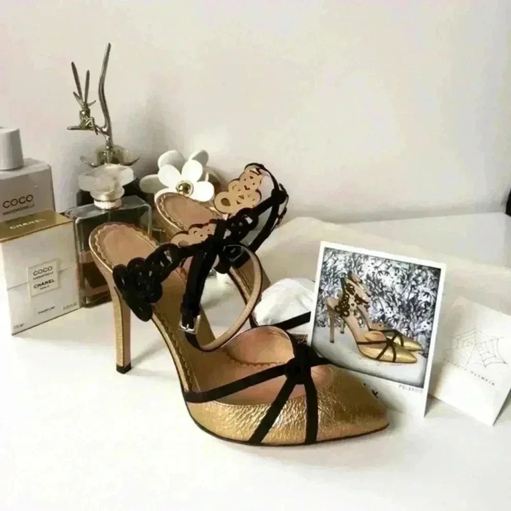 Charlotte Olympia Minx Textured Metallic Nappa